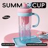 Reusable Drinking Mug Iced Coffee Cup Gradient Color Smoothie Cup 950ml Tumbler