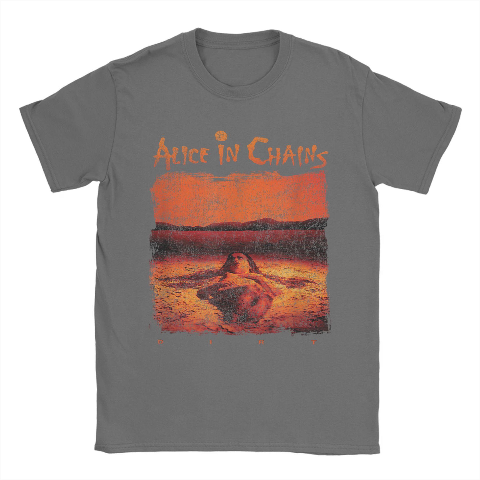 

Alice in Chains Band Dirt T-Shirts Men Heavy Metal Music Awesome Pure Cotton Tees Round Neck Short Sleeve T Shirts Summer merch XL