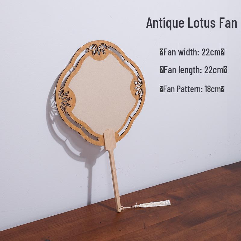 Thick Xuan Paper Hollowed Round Fan: High-Grade Double-Sided Blank Ancient-Style for French Painting & Calligraphy