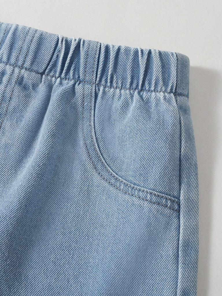 Single-pack girls' casual, comfortable, versatile, cute lace-trimmed denim shorts