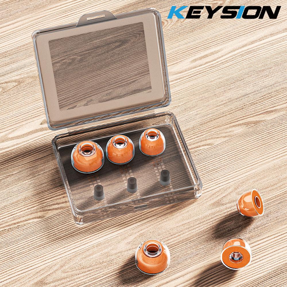 KEYSION Slow Rebound Memory Foam+Transparent Liquid Silicone Ear Tips SML Noise Isolating Soft Safe Eartips Earphone Accessories