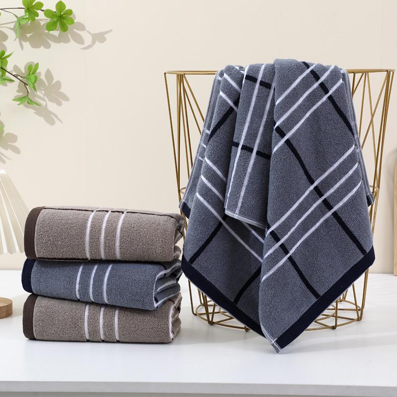 Thickened Absorbent Bath Towel - Large Pure Cotton & Polyester Blend, 90x40 cm, Suitable for Adult Face and Household Use