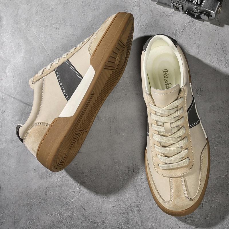 Fashion New Trend Mens Leather Sneakers Leisure Male Casual Shoes Versatile Vulcanized Footwear Simple Tenis Masculino Skateboard Shoes