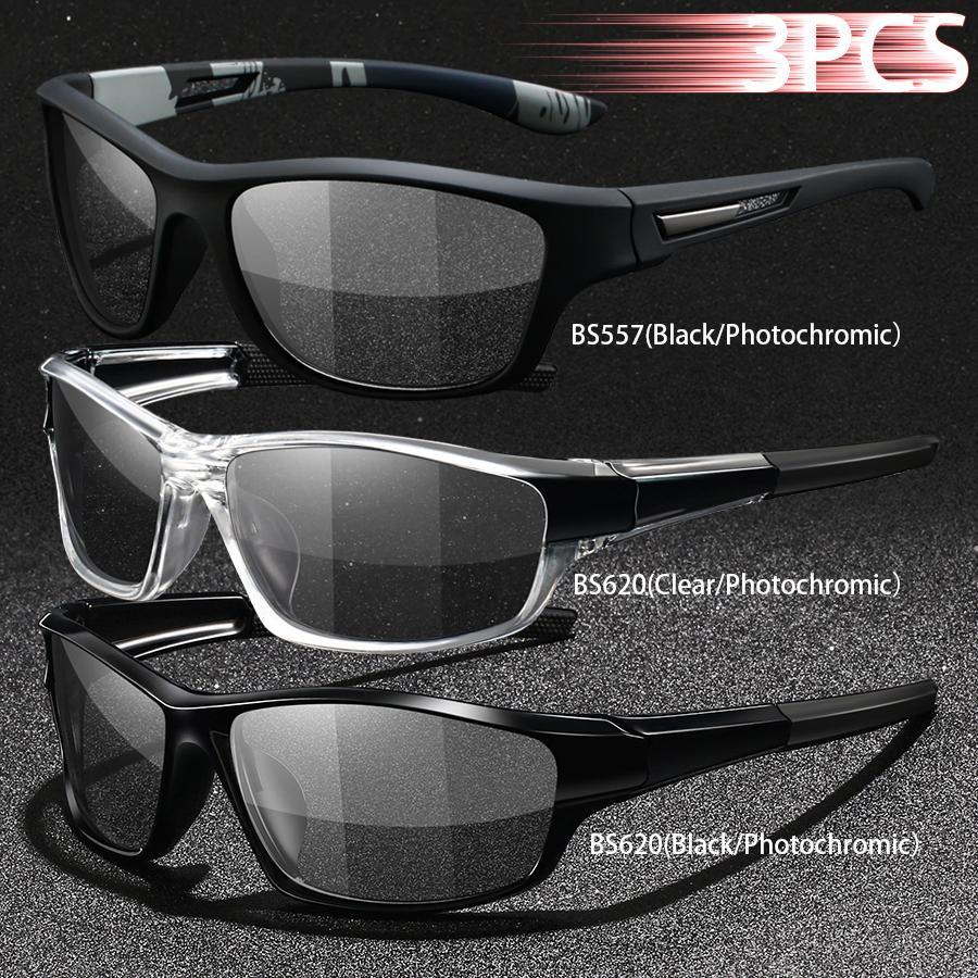1PCS Photochromic Sports Sunglasses Men Women Vintage Cycling Driving Mountaineering Chameleon UV400 Eyewear
