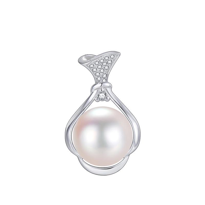 S925 Silver Australian White Shell Pearl Pendant with High Luster – Women's Niche Design, High-End DIY Accessory
