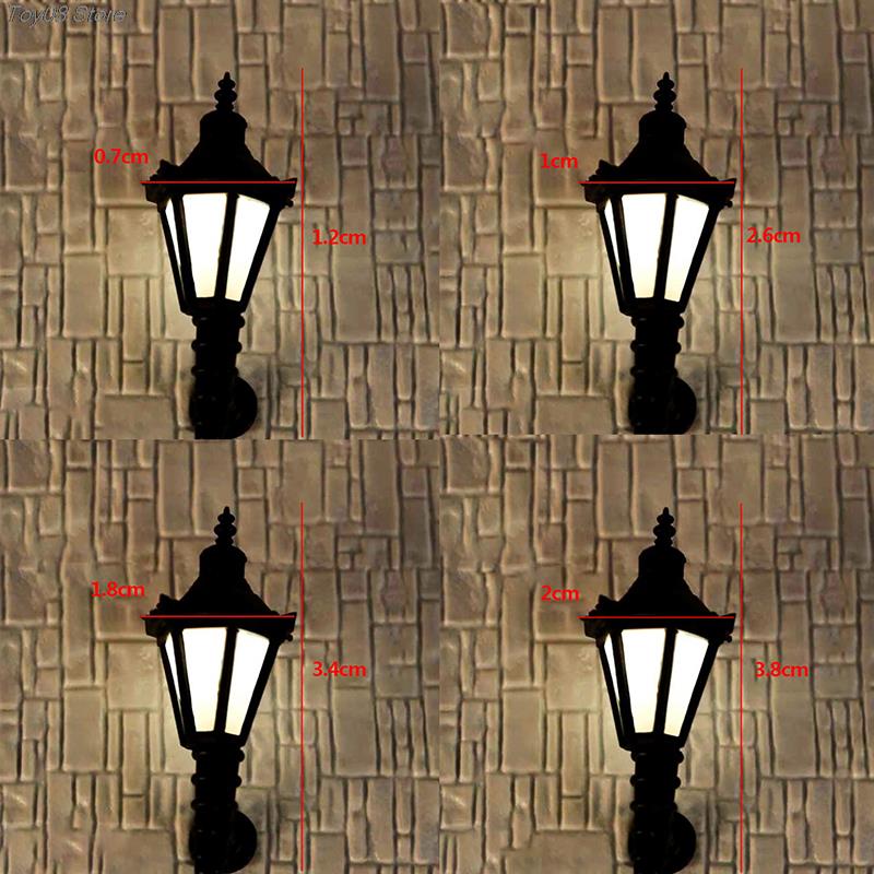 1/2Pc Dollhouse Miniature Wall Lamp Led Simulation Mini Street Light Toy Furniture For Dolls Children House Play For Scale Model