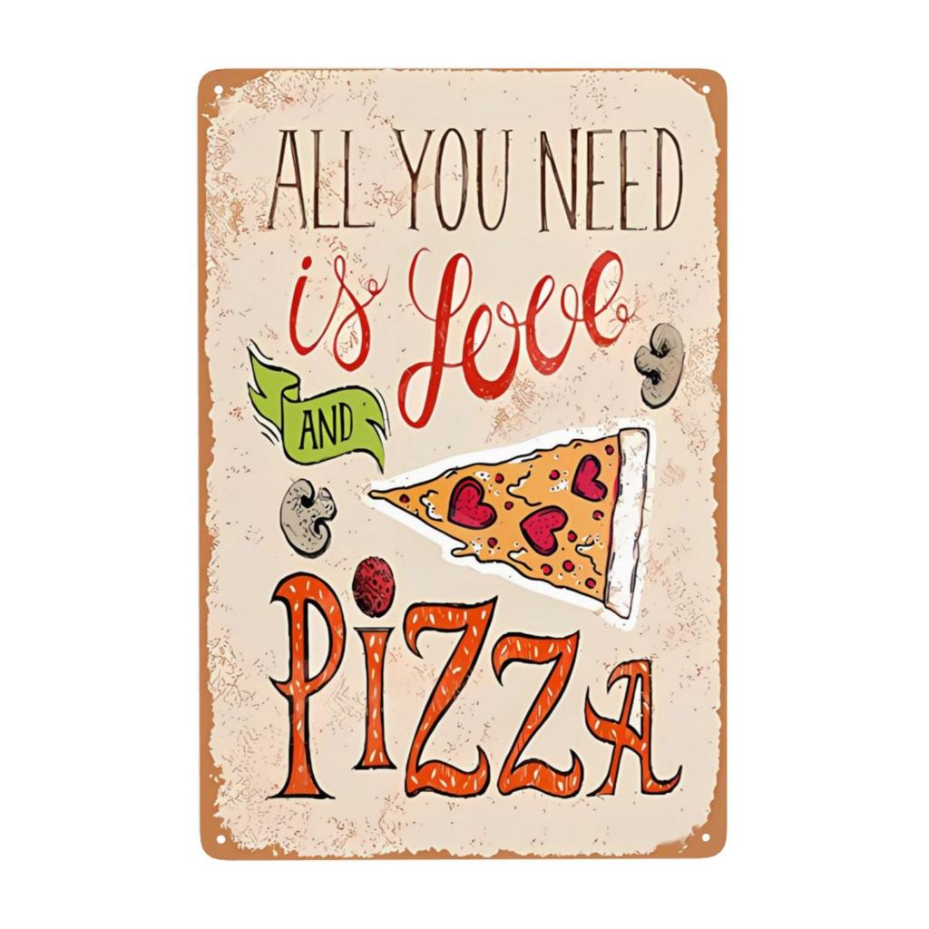 Vintage Pizza Metallschild Pepperoni Pizza Bestes der Stadt Schild Wanddeko für Zuhause Pub Café Club Kunstdekoration 8x12 Zoll