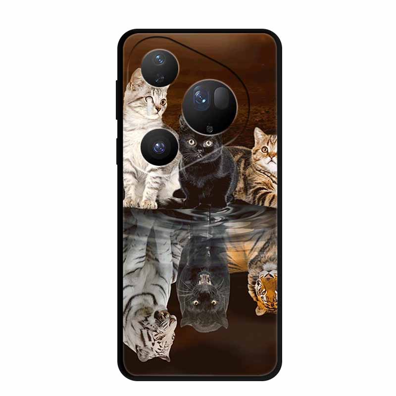 Cover For Huawei Pura 80 Pro Plus Silicone TPU Phone Case for Pura80 pro+ 80 Ultra Para Black Back Soft Protector Cartoon Capa