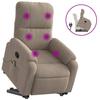 Vidaxl Lift-Up Massage Chair, Reclining, Taupe, Microfiber