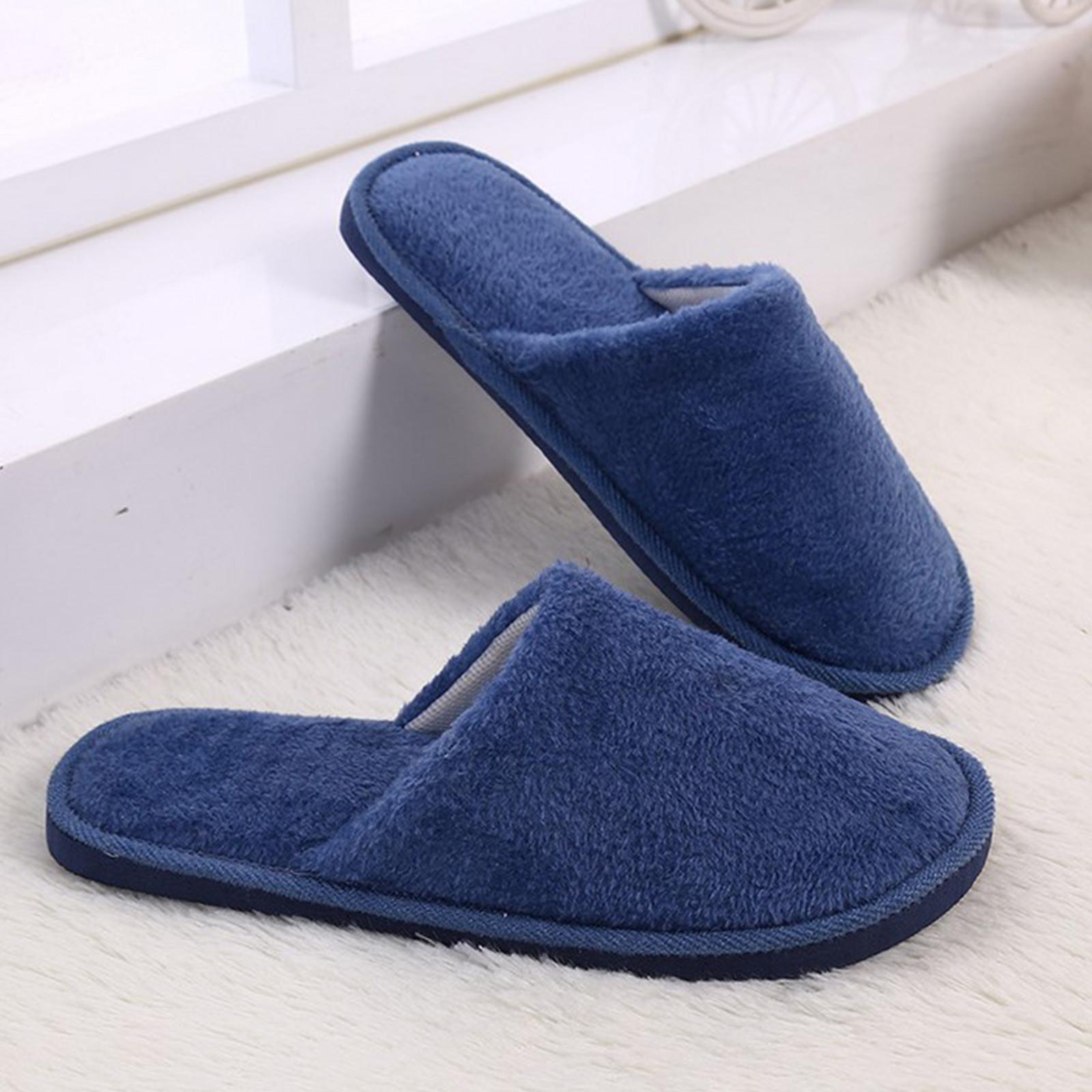 

Winter Cotton Slippers For Couples, Indoor Home Wooden Floorwarm And Quiet EVA Postpartum Cotton Slippers Gift 44 Темно-синій