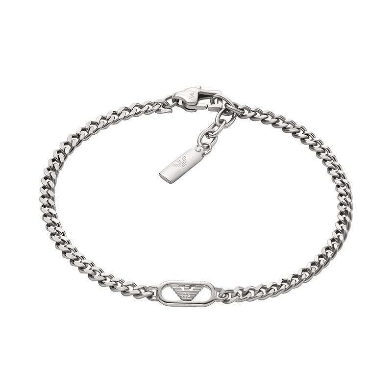 

Emporio Armani Trendy Versatile Exquisite Minimalist Cuban Chain Stainless Steel Bracelet Men bracelet Silver EGS3247040 Basic Packaging-Box