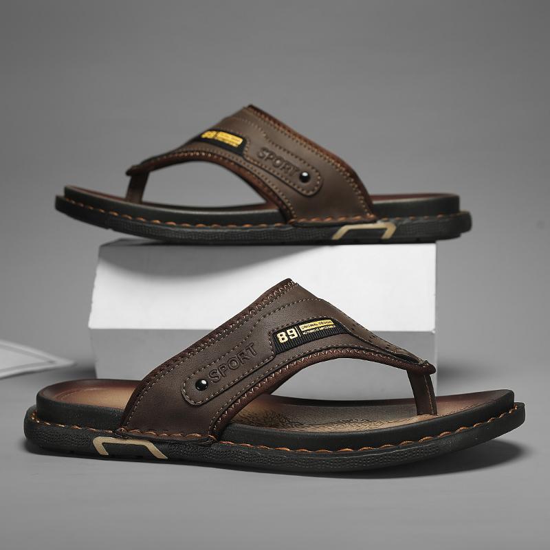 Fashion CYYTL Flip Flops Mens Slippers Summer Casual Shoes Beach Sandals Outdoor Slides Walking Comfort Leather Luxury Designer Fashion