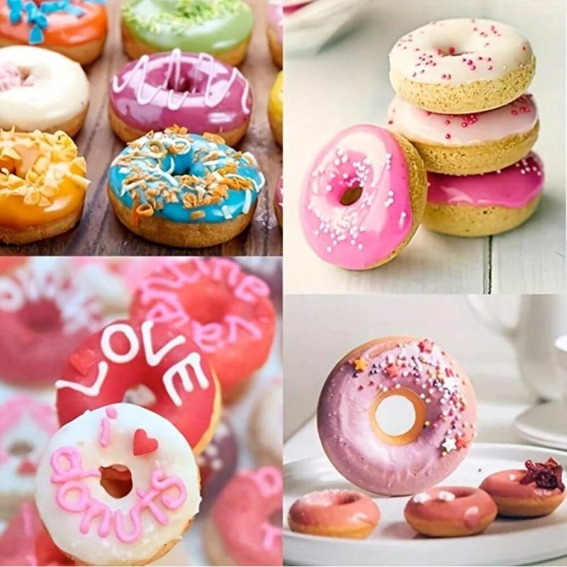 1PC 4 Holes Donut Silicone Mold High Temperature Resistant Big Donut Cake Pudding Jelly Chocolate DIY Mould Cake Baking Tools