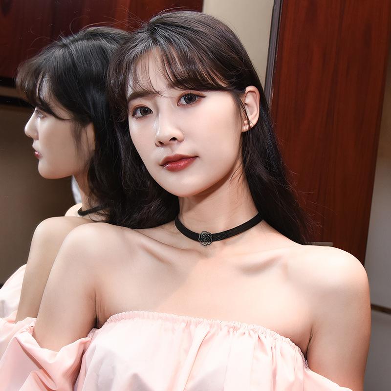 Choker Neckchain Collar Black Sexy Neckband Collar Chain Female Fashion Personality Street Fashion Jewelry