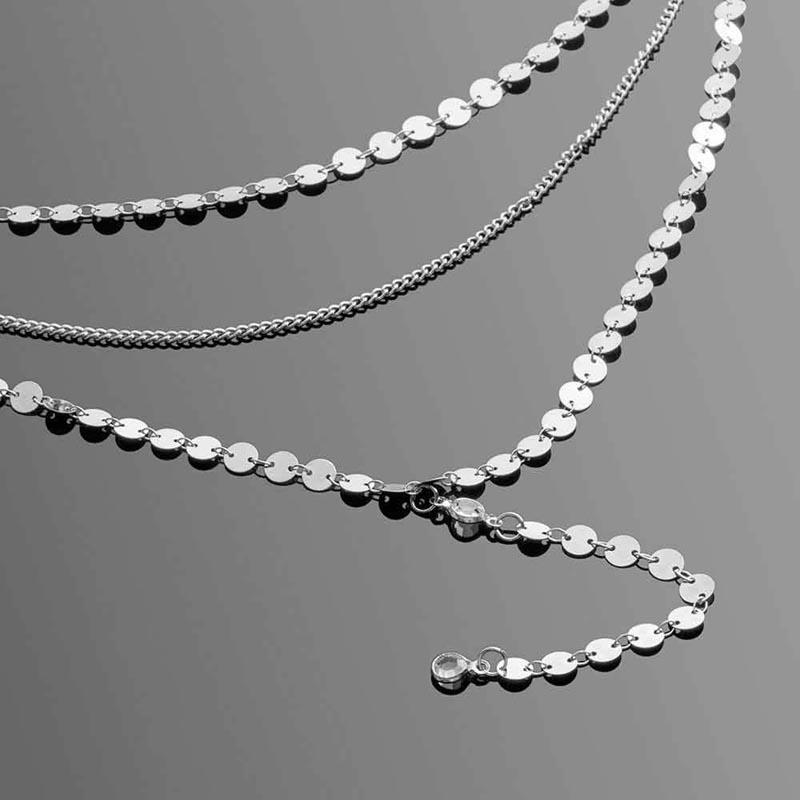 Sexy Multilayer Sequins Rhinestone Tassel Pendants Chain Necklace Choker Collar Women Jewelry