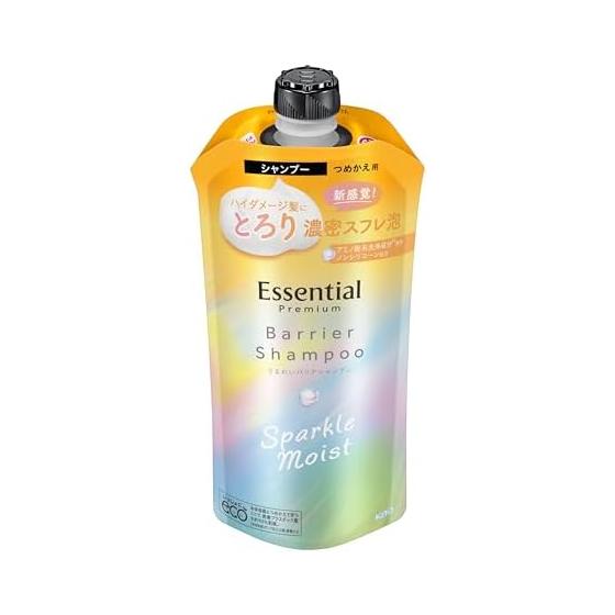 Essential Premium Moisture Barrier Shampoo Sparkle Moist Refill 330ml White Peach & Musk Fragrance