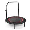 Foldable Trampoline with Adjustable Handle 3 Height Levels for Kids Adults Fitness Indoors Outdoors Black Red 40inch