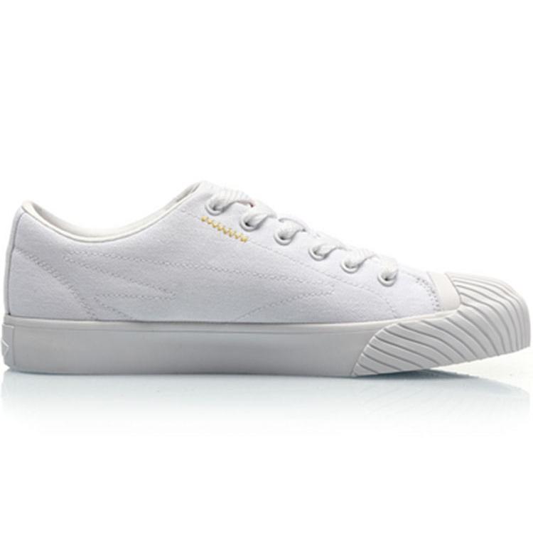 Li Ning Lightweight Coverage Slip Resistant Low top Skateboard Shoes Men's White Red AGCP132-6