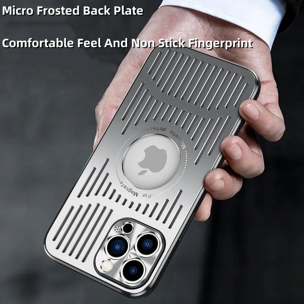 Dissipazione del Calore Magnetica in Metallo per Custodia per Per Iphone 14 16 Pro Max 13 12 1 Pro Foro Logo Copertura Ricarica Wireless