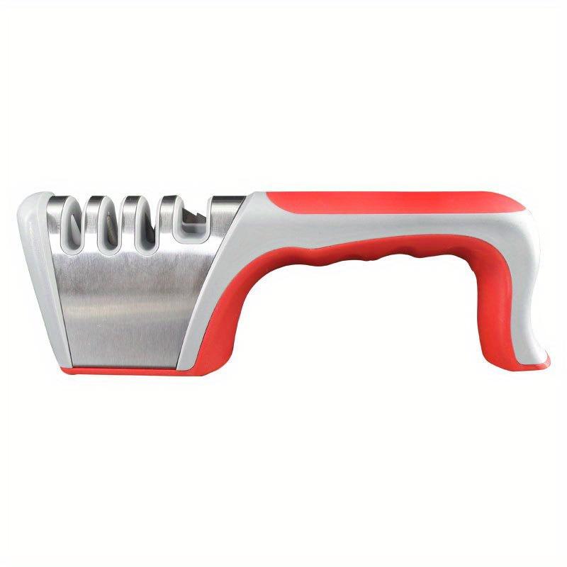 

Точилка 4 в 1 Многоцелевые бытовые кухонные гаджеты Затачиваемый инструмент для ножниц из вольфрамовой стали Быстрая заточка Камень для заточки красный