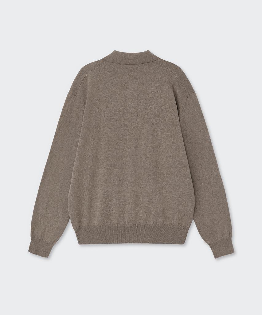 Musinsa Standard Washable Supima Cotton Collared Cardigan [Heather Beige]