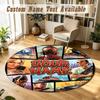 Round Rug Custom NameGTA Pattern Non Slip Carpet Home Floor Decor