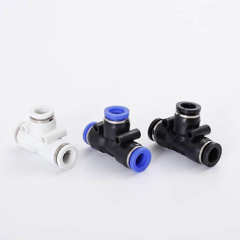 PE T-Type Pneumatic Quick Connector Push-In Component (PE-8, PE-10, PE-12, PE-16)