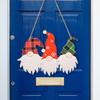 Christmas Gnome Hanging Decoration Doorplate Indoor Outdoor Scene Layout Wall Window Wood Craft Sign Pendant Holiday Pendant