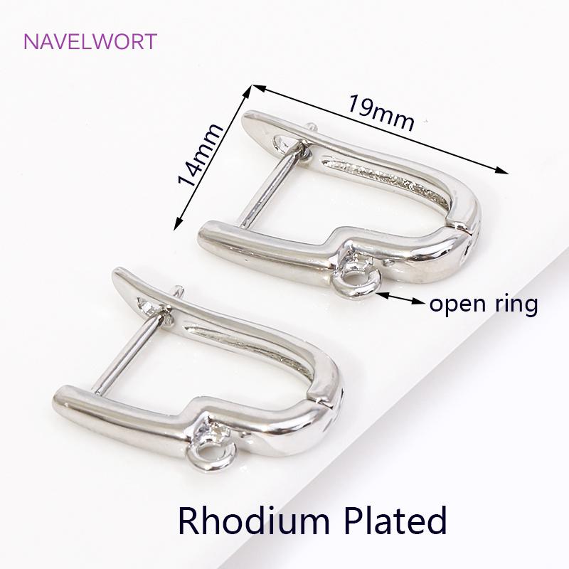 DIY Earring Making Accessories 18K Gold Plated Smooth Earring Hook Clasps Brass Metal Earwires Hooks,Jewelry Making Supplies