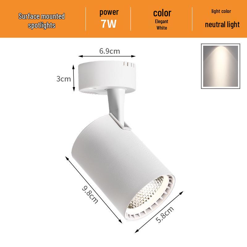 Adjustable COB Spotlight | Super Bright, Surface Mounted Downlight for Home & Commercial Use