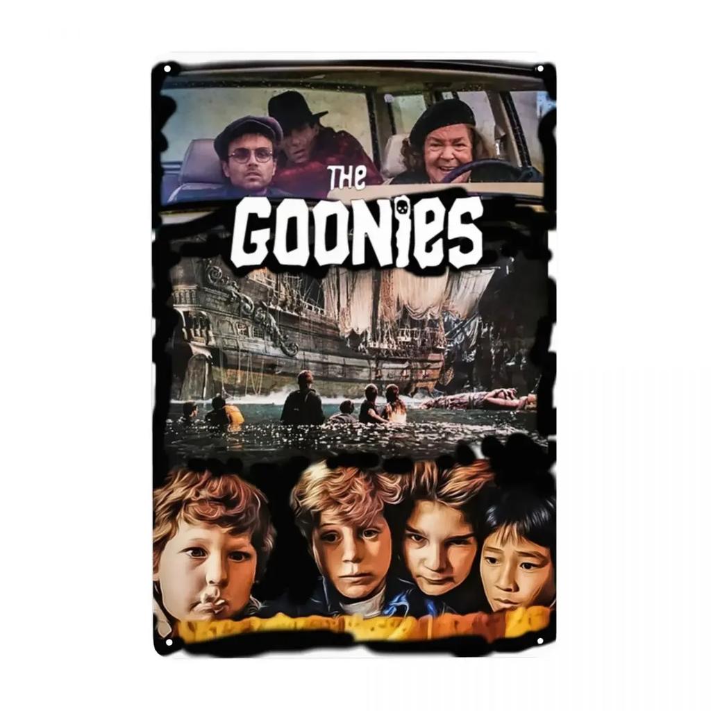 Die Goonies Abenteuerkomödie Film Metallschild Vintage Blech Dekorative Schilder Plakette Tor Garten Hof Man Cave Bar Wandkunst Dekor