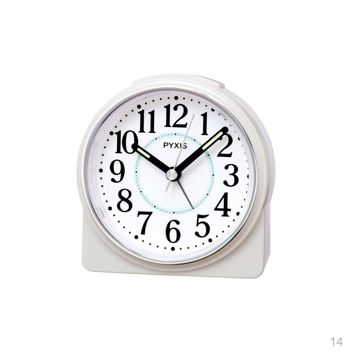 [New] Clock) Seiko Clock (Seiko Table Clock Alarm Clock White Pearl Analog 89 x 86 x 47 mm PYXIS
