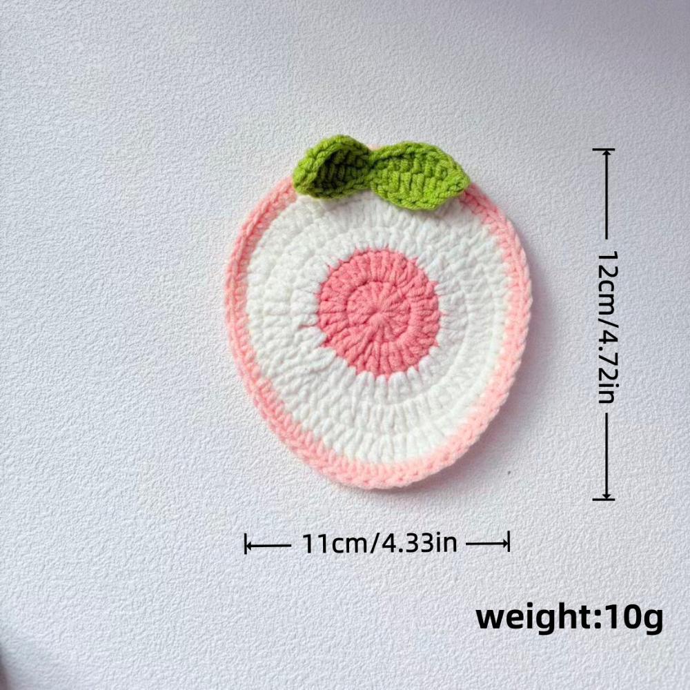Handmade Crochet Knitted Cup Mats Yarn Fruit Cup Coasters Office Desk Use