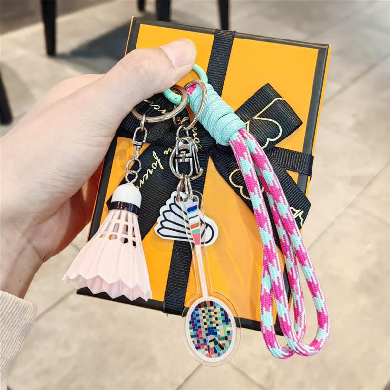 Creative Badminton Racket Keychain: Sporty Pendant & Backpack Ornament - Perfect Small Gift for Boys and Girls