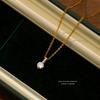Real 999 Sterling Silver Necklace Korean Shiny Zircon Geometric Pendant for Women Wedding Party Fine S925 Jewelry