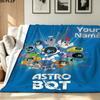 1PC ASTRO BOT Custom Name Patterned Flannel Blanket Suitable For All Seasons for Home Decor Warmth and Comfort Gifts Holiday Present