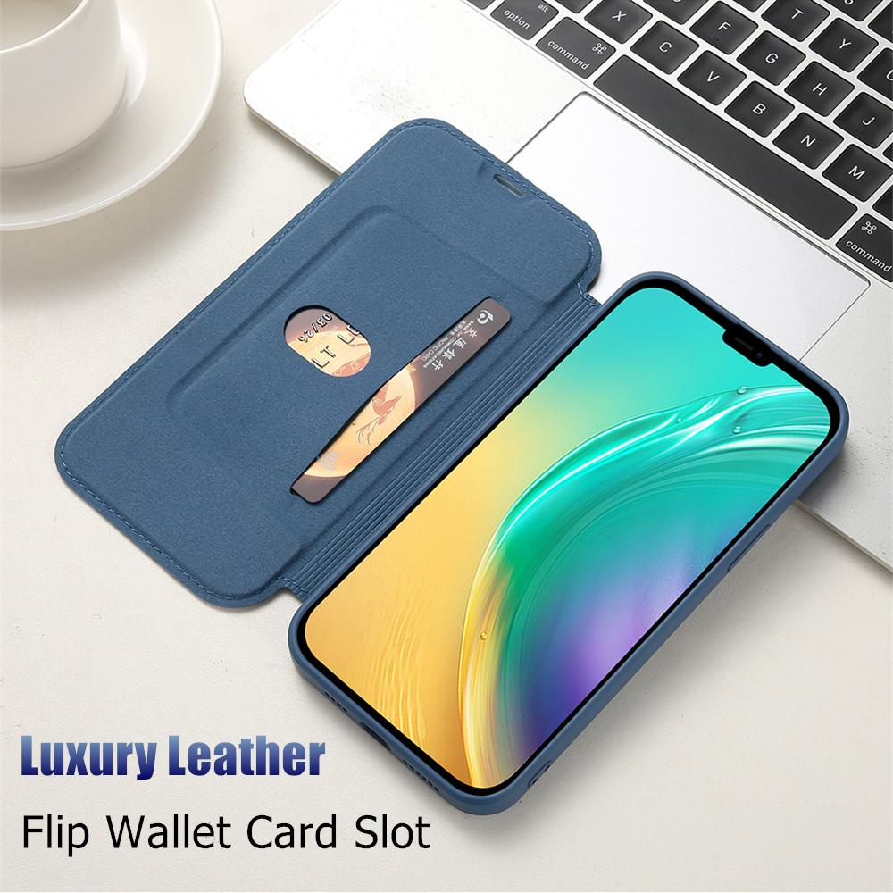 Flip Leather Liquid Silicone Case For APPLE Iphone 12 13 14 11 Pro Max X XR XS Max 14 Plus Solid Color Lens Protection Card Book Cover