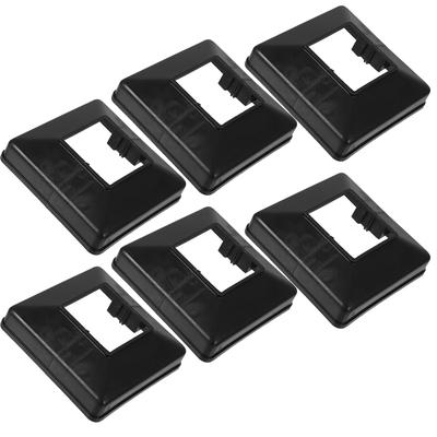 6 Piezas Cubierta Negra para Pie Base de Poste Dividido Piezas para Valla de Cubierta Envoltorios de Columna Tapas de Pasamanos Cubiertas de Falda de Poste Placas Jardín
