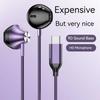 #9D Stereo Type C&3.5mm Gamers Headsets Wired Earphones In-ear Headphone HiFi Bass Earphones for Samsung Earbud In Mic Handsfree