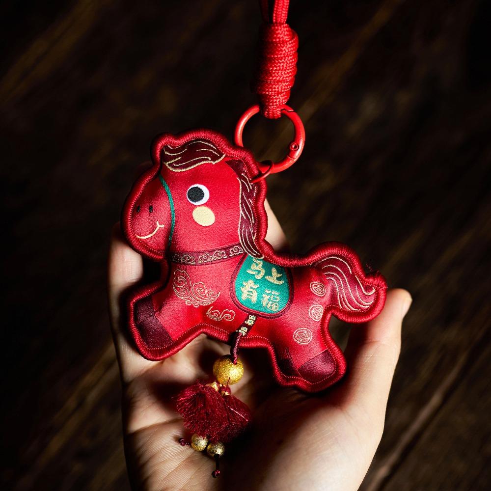 Duftendes Pony Sachet Anhänger Stickerei Hängend Jahr des Pferdes Anhänger Kreativer Glücksbringer Pferd Quaste Schlüsselanhänger Frühlingsfest