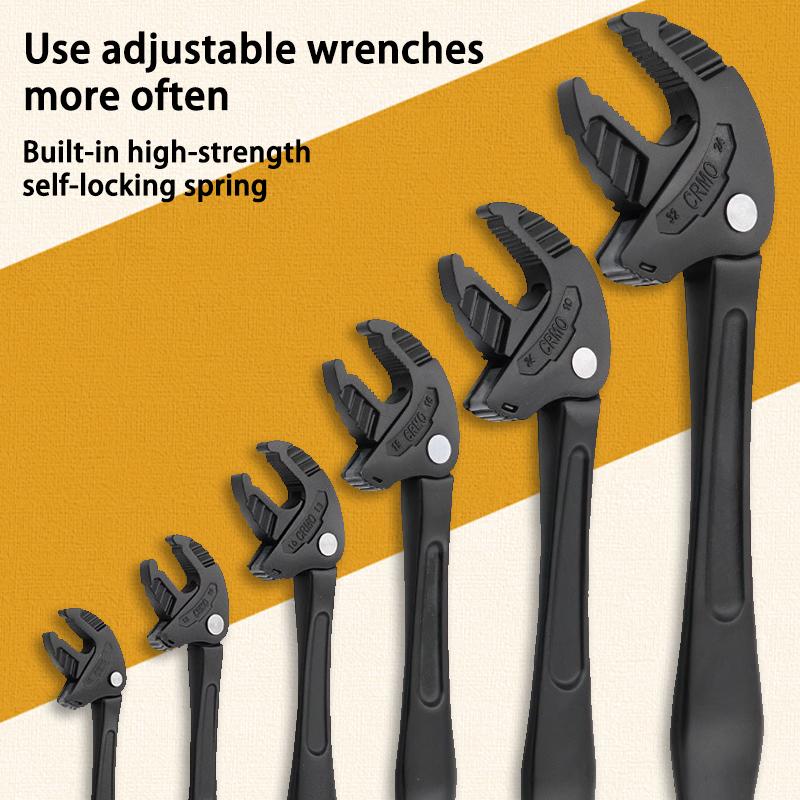 Black Industrial-grade Crab Claw Quick-adjustment  Serrated Claw  Chrome-molybdenum Steel Crab Claw Wrench