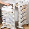 Versatile Use Bookcase Storage Rack Elegant Storag Stand with Compartments In White Perfect for Living Room or Study