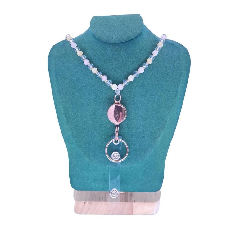Beaded Lanyard with Card Holder ID Badge Holder Key Lanyards Teacher Lanyards Beautiful Neck Strap for Students