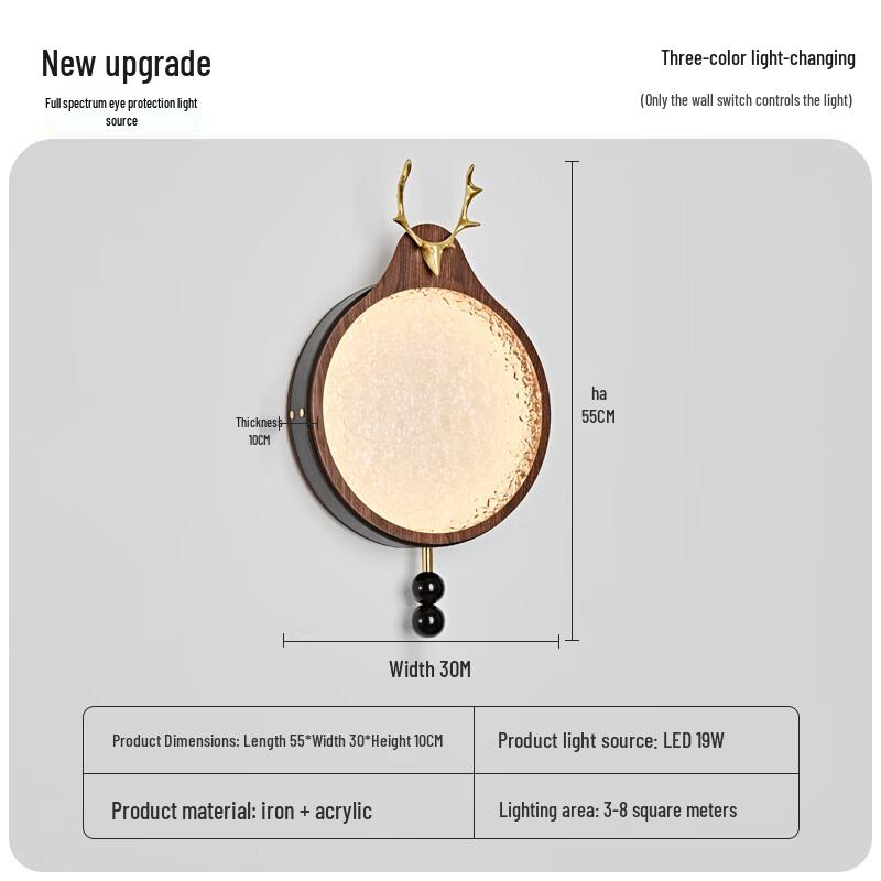 Винтажный настенный светильник NuFeng в китайском стиле, грецкий орех