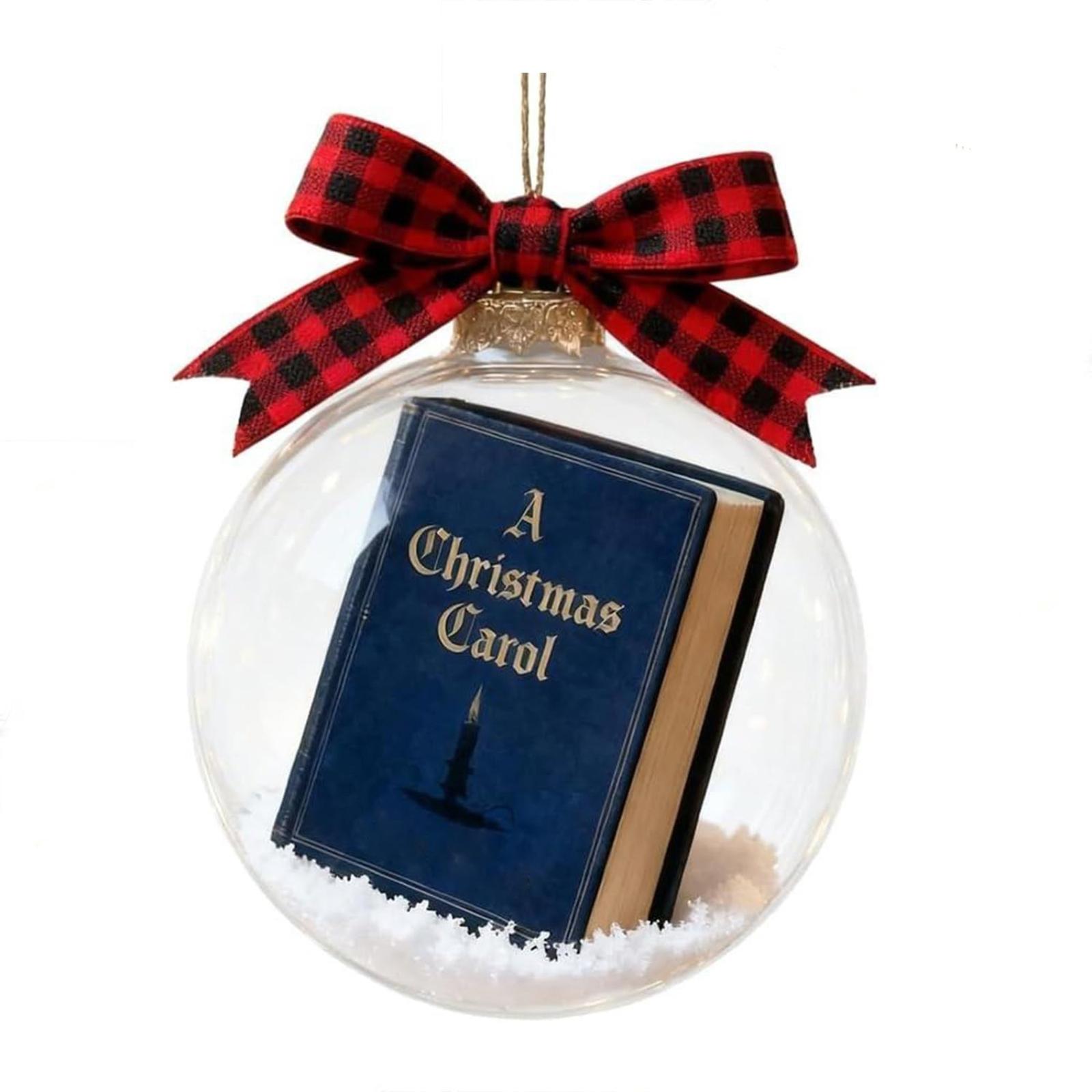 

Book Ornaments, Exquisite Literary Decor With Clear Book Balls For Christmas Tree 2D One Size синий