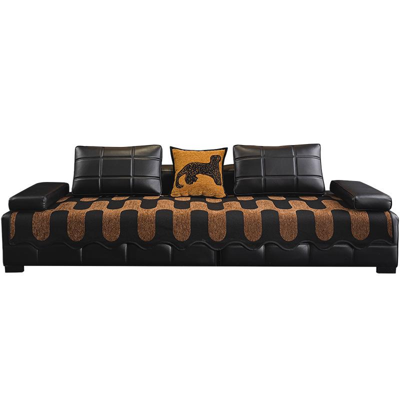New Irregular Shaped Sofa Cover Cloth Fixed Anti Slip Straight Row Sofa Cushion Cover Soft And Sticky Suitable For All Seasons