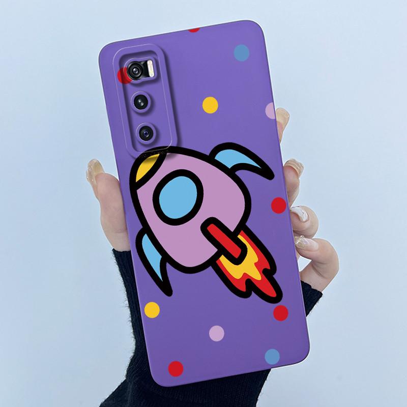 For Vivo V20 SE Case V2022 V2023 Lovely Cartoon Cat Liquid Silicone Soft TPU Shockproof Bumper For Vivo V20SE Phone Cover Funda