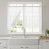 Translucent White Lace Short Window Sheer Floral Embroidery Partition Short Valance  Bay Window