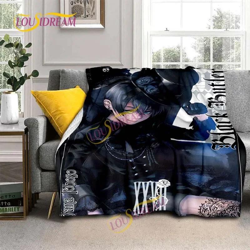 Black Butler Animation Flannel Blanket, Comfortable, Household Picnic Blanket, Suitable for All Seasons