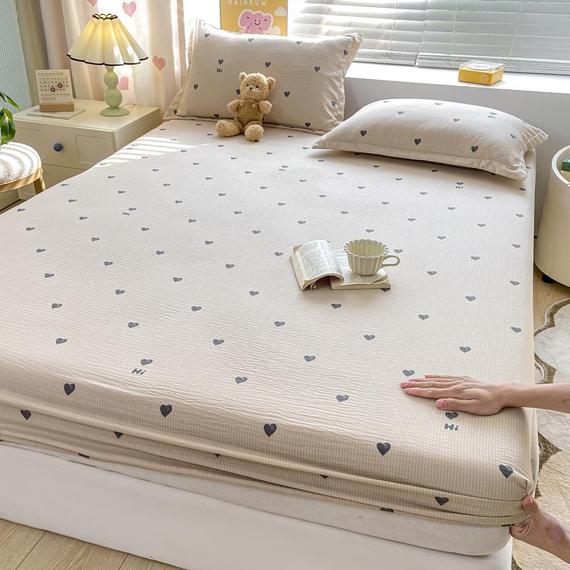 Bettbezug Hautfreundliches Bettlaken Home Elastische Spannbettlaken Bedruckter Matratzenschoner Roupa de Cama (Kein Kissenbezug)